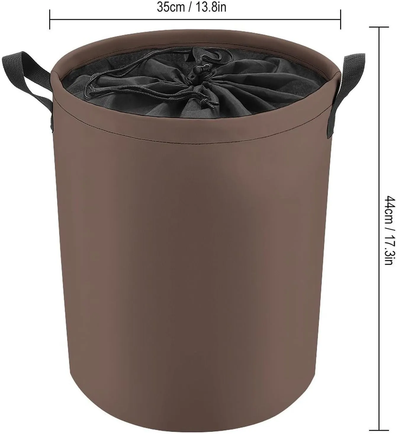 Large Laundry Hamper Bag, Brown Solid Color Elegant Modern Collapsible Laundry Basket Dirty Clothes Washing Bin for College Dorm, Family Essentials