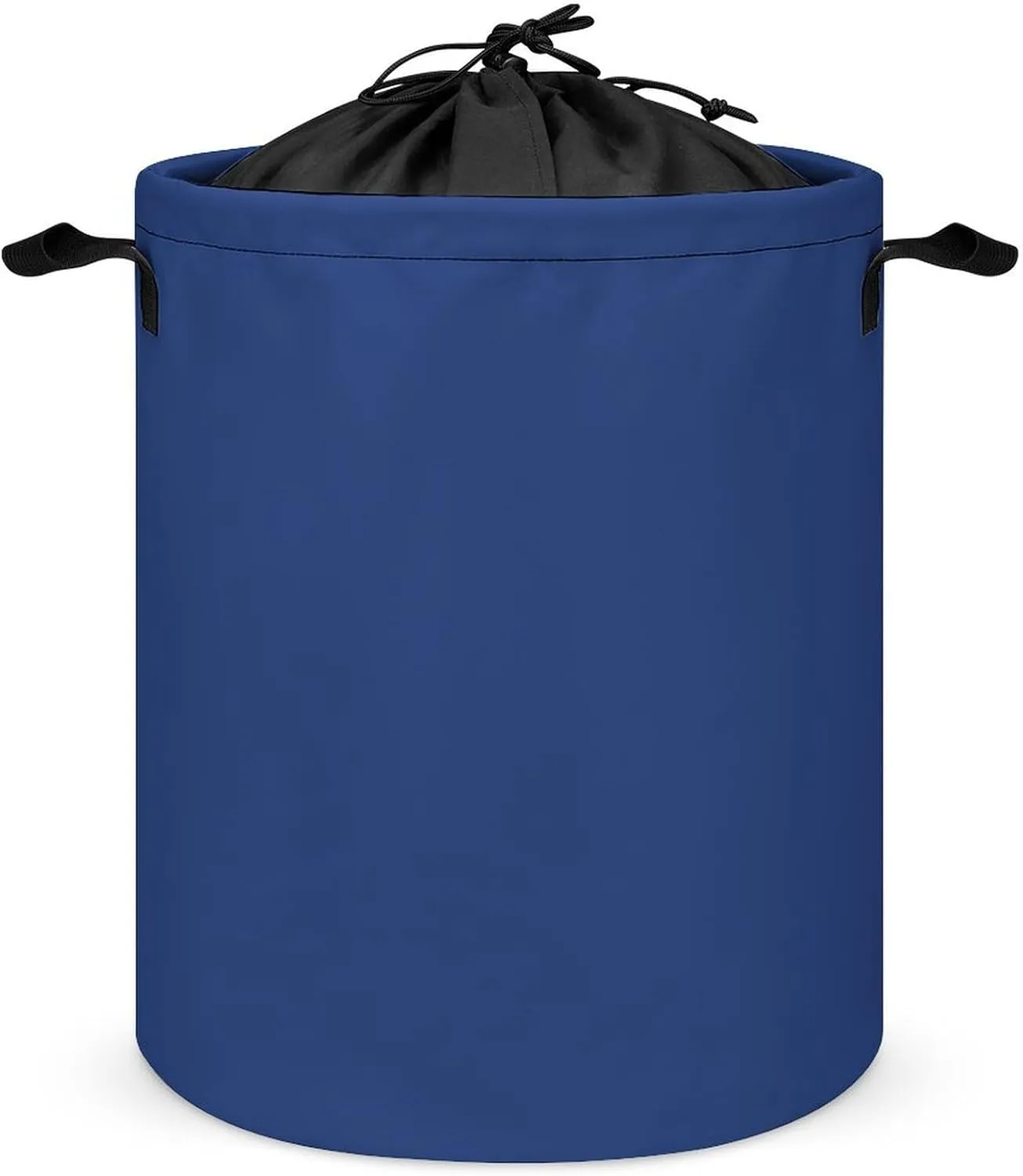 Large Laundry Hamper Bag, Dark Blue Solid Color Elegant Collapsible Laundry Basket Dirty Clothes Washing Bin for College Dorm, Family Essentials