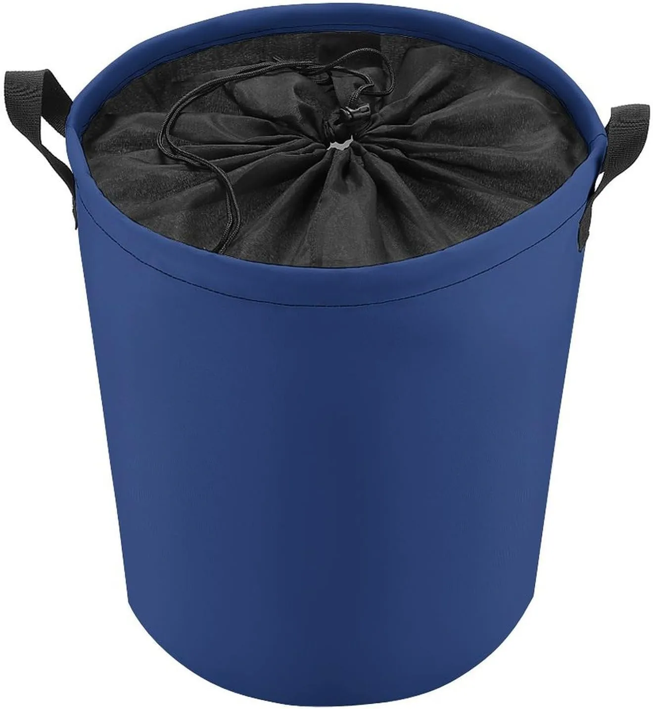 Large Laundry Hamper Bag, Dark Blue Solid Color Elegant Collapsible Laundry Basket Dirty Clothes Washing Bin for College Dorm, Family Essentials