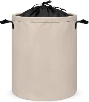 Large Laundry Hamper Bag, Pale Blush Solid Color Warm Collapsible Laundry Basket Dirty Clothes Washing Bin for College Dorm, Family Essentials