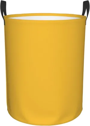 Large Laundry Hamper Bag, Solid Plain Mustard Yellow Elegant Modern Laundry Basket Collapsible Waterproof Storage Basket for College Dorm, Family Essentials