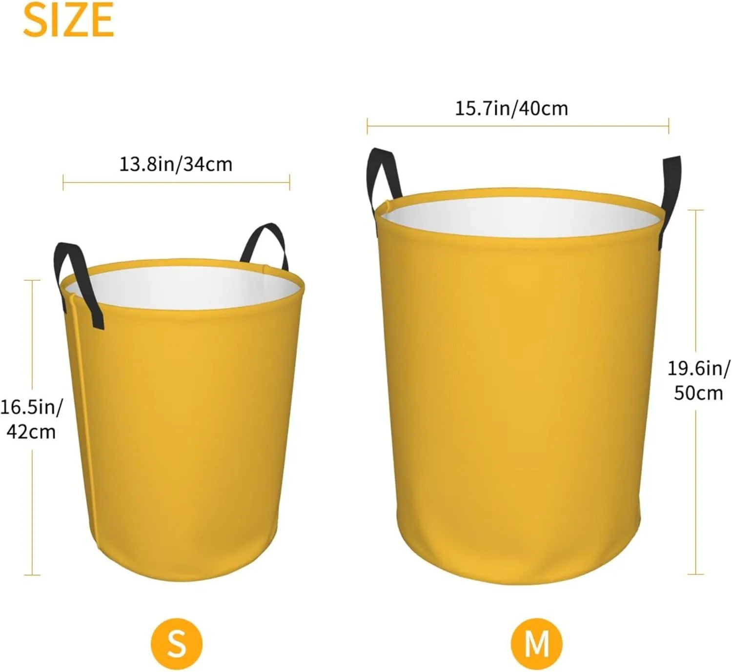 Large Laundry Hamper Bag, Solid Plain Mustard Yellow Elegant Modern Laundry Basket Collapsible Waterproof Storage Basket for College Dorm, Family Essentials
