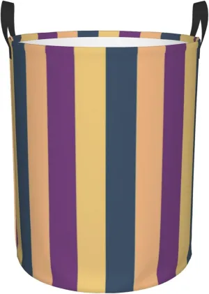 Large Laundry Hamper Bag, Vertical Striped Abstract Laundry Basket Collapsible Waterproof Storage Basket for College Dorm, Family Essentials