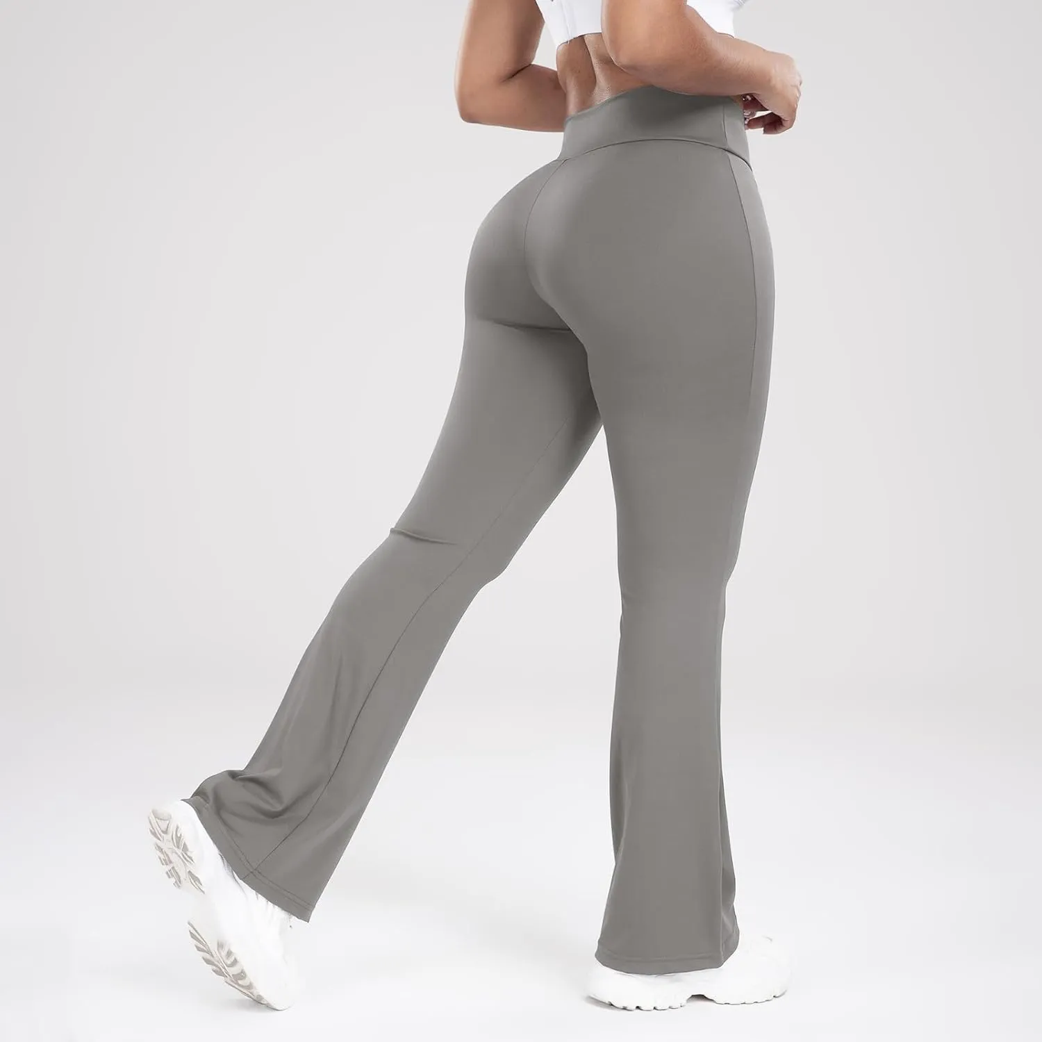 Lastesso Flare Leggings for Women High Waist Classiac Yoga Gym Pants with Pockets Tummy Control Going Out Workout Leggings