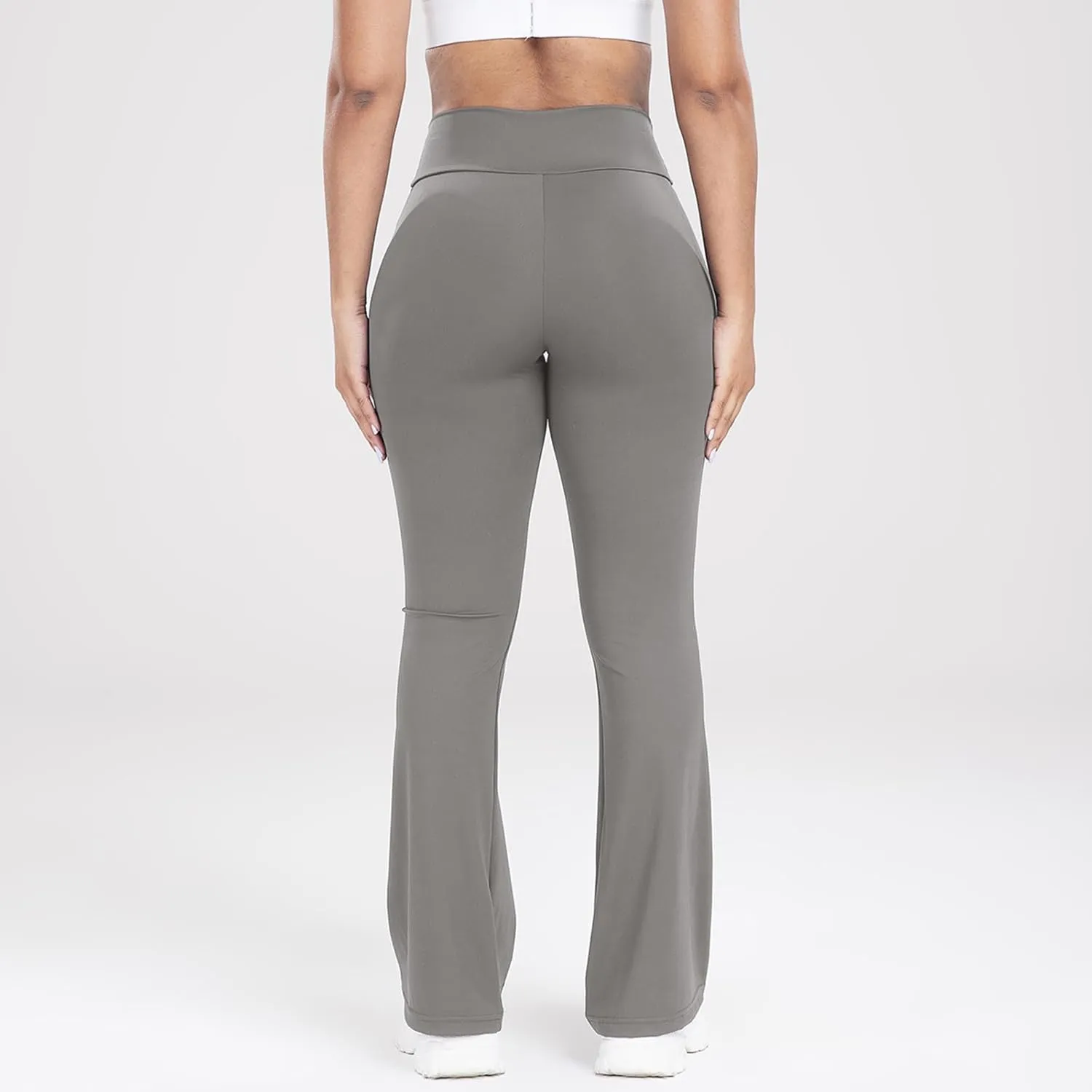 Lastesso Flare Leggings for Women High Waist Classiac Yoga Gym Pants with Pockets Tummy Control Going Out Workout Leggings