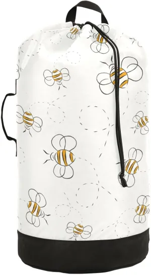 Laundry Backpack Laundry Bag with Adjustable Shoulder Straps Handle Dirty Laundry Bag for Traveling Camp College Dorm Heavy Duty Waterproof Large Capacity Bee