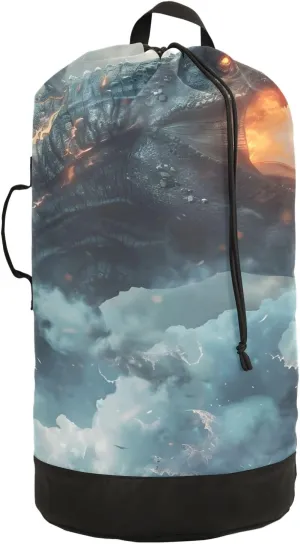 Laundry Bag Backpack Waterproof Beach Bag Clothes Hamper Bag Science Fiction Large for Travel Camping Hiking Foldable Lightweight