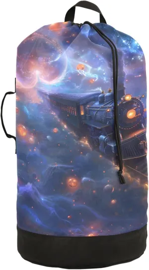 Laundry Bag Backpack Waterproof Beach Bag Clothes Hamper Bag Train Mystery Tour Large for Travel Camping Hiking Foldable Lightweight