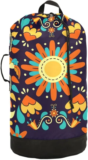 Laundry Bag Backpack,Travel Laundry Bags with Shoulder Straps Oxford Large Hanging Laundry Hamper Bag for College,Laundromat,Apartment Boho