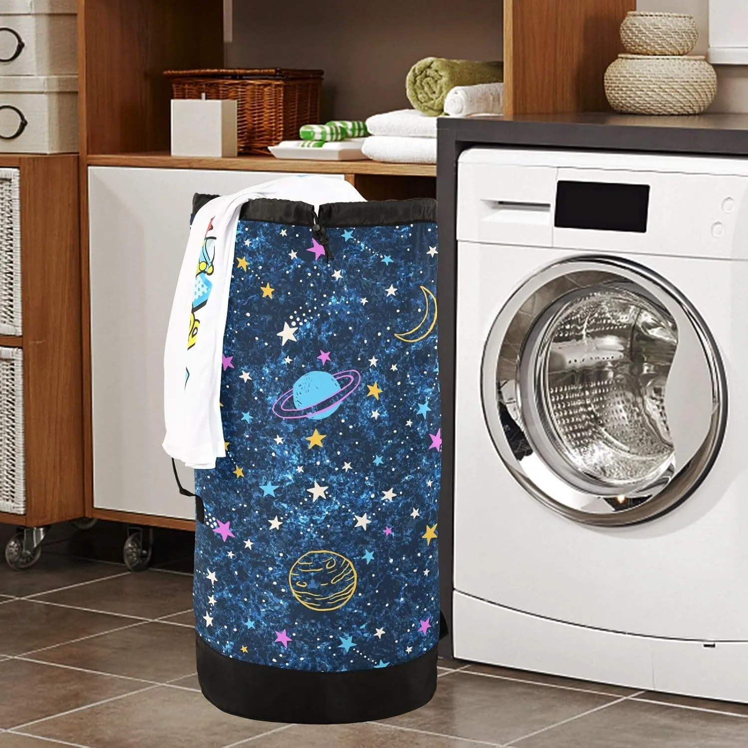 Laundry Bag Backpack,Travel Laundry Bags with Shoulder Straps Oxford Large Hanging Laundry Hamper Bag for College,Laundromat,Apartment Star