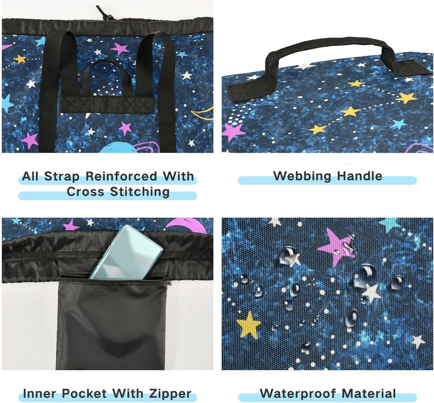 Laundry Bag Backpack,Travel Laundry Bags with Shoulder Straps Oxford Large Hanging Laundry Hamper Bag for College,Laundromat,Apartment Star