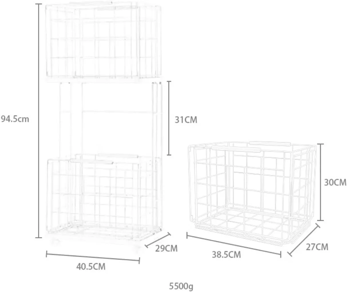 Laundry Basket Clothes Hamper Double Laundry Hamper With Wheels Rolling Iron Laundry Basket With 2 Removable Clothes Hamper For Dorm Room Bathroom Laundry Hamper Washing Basket