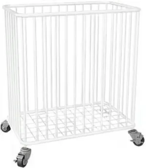 Laundry Basket Clothes Hamper Iron Laundry Basket With Wheels Laundry Hamper Rectangular Clothes Hamper For Dorm Bathroom Bedroom Laundry Room Laundry Hamper Washing Basket (Color : White, Size : 45