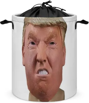 Laundry Basket for Women Waterproof Freestanding Laundry Hamper US Presidential Officials Collapsible Tall Clothes Hamper for Bathroom Bedroom Laundry Room