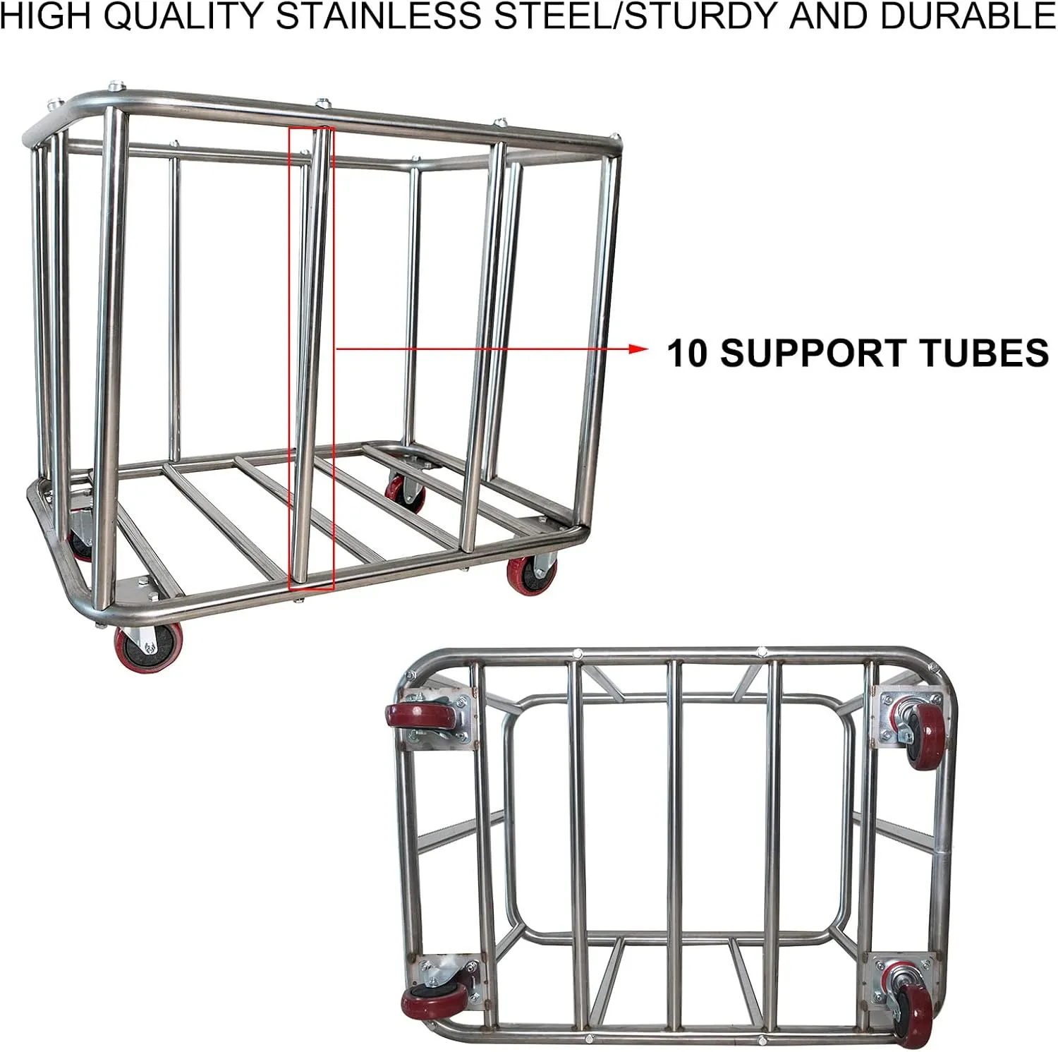 Laundry Cart Commercial,11.35 Bushel (400L) Large Industrial Rolling Laundry Hamper with 4 Inch Wheels,Home Heavy Duty Laundry Baskets with Stainless Steel Frame, 286 LBS Load，10 Support Tubes
