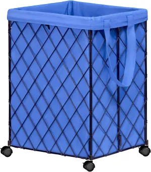 Laundry Hamper on Wheels-93L Basket Large Laundry Collapsible With Removable Liner,Rolling Metal Wire Basket-Sturdy Laundry Bag for Dirty Clothes Organization Closet Bathroom Living Room