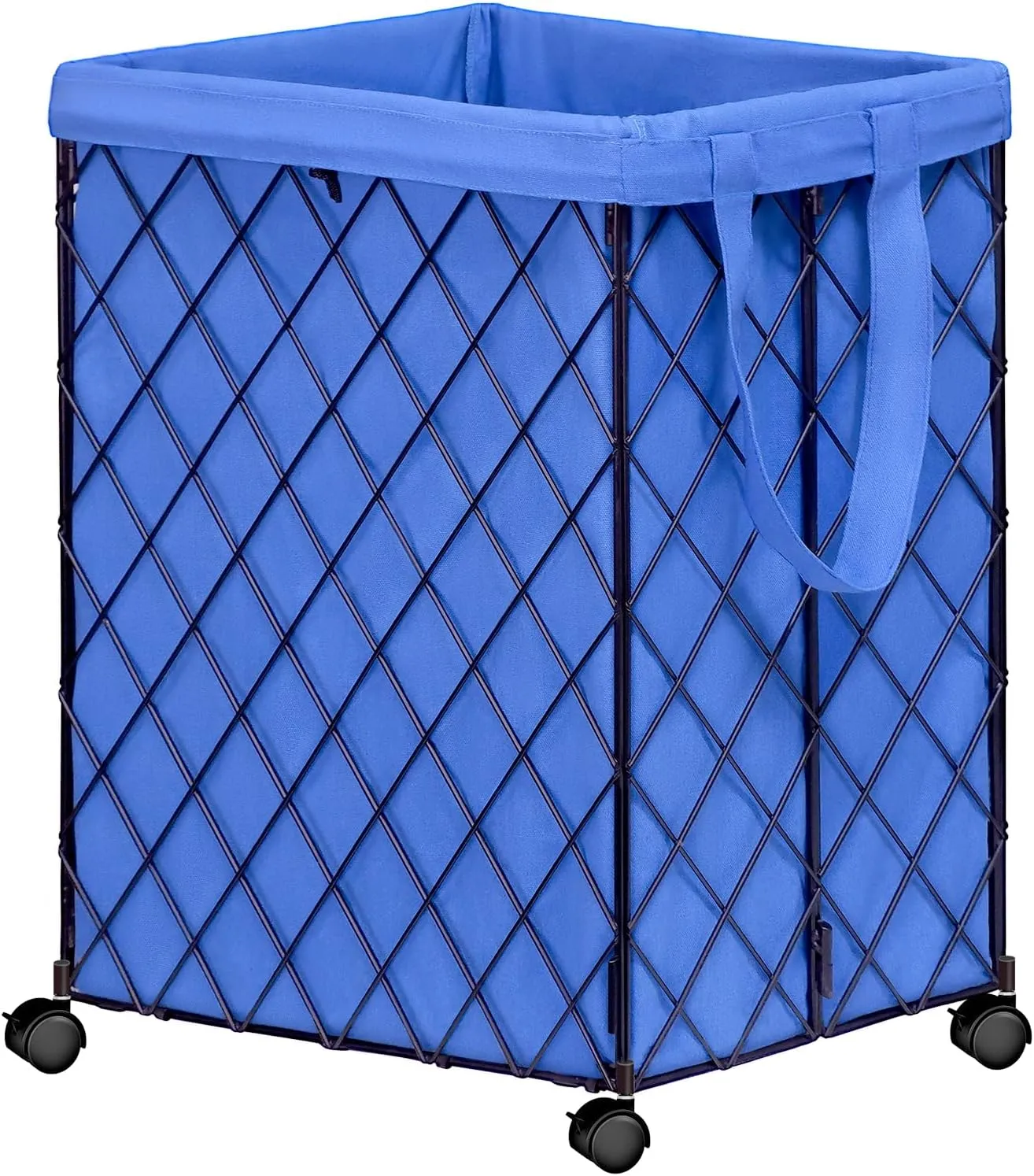 Laundry Hamper on Wheels-93L Basket Large Laundry Collapsible With Removable Liner,Rolling Metal Wire Basket-Sturdy Laundry Bag for Dirty Clothes Organization Closet Bathroom Living Room