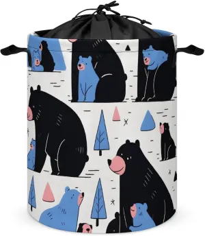 Laundry Hampers, Large Drawstring Laundry Bag, Removable Laundry Bags, Collapsible Storage Bin with Handles for Home Organization, Kids Room, Nursery Carnivore