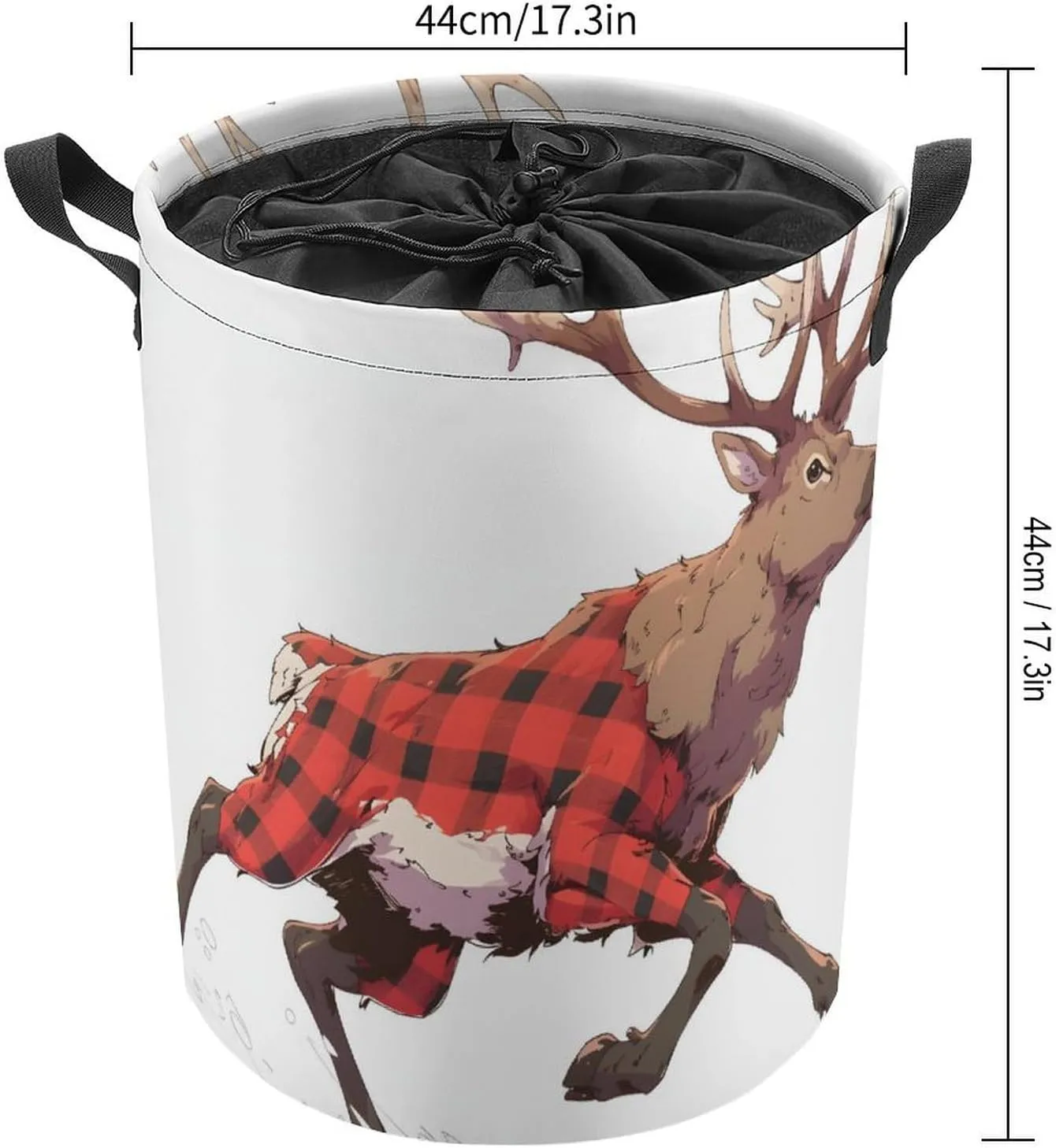 Laundry Hampers, Large Drawstring Laundry Bag, Removable Laundry Bags, Collapsible Storage Bin with Handles for Home Organization, Kids Room, Nursery Deer