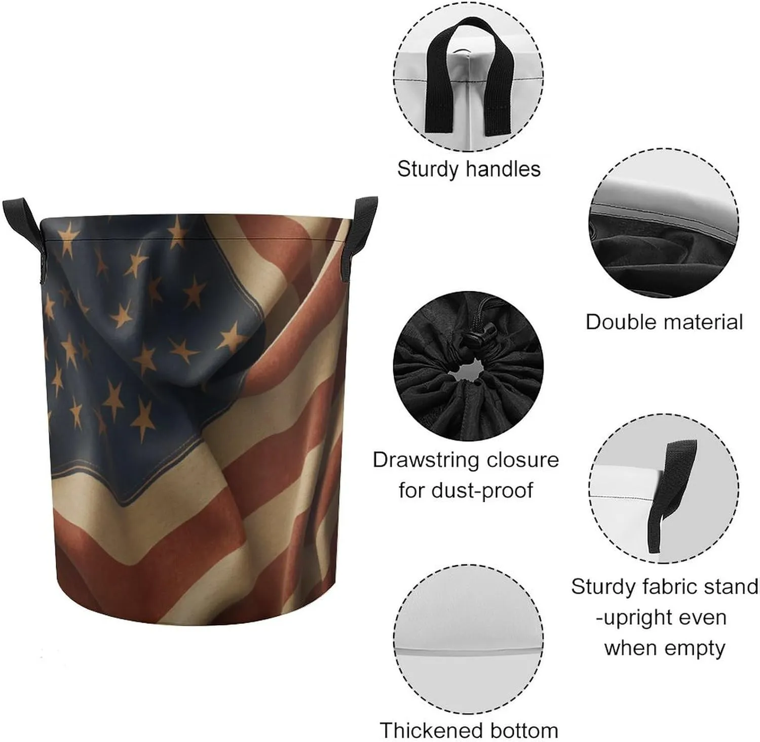 Laundry Hampers, Large Drawstring Laundry Bag, Removable Laundry Bags, Collapsible Storage Bin with Handles for Home Organization, Kids Room, Nursery Event