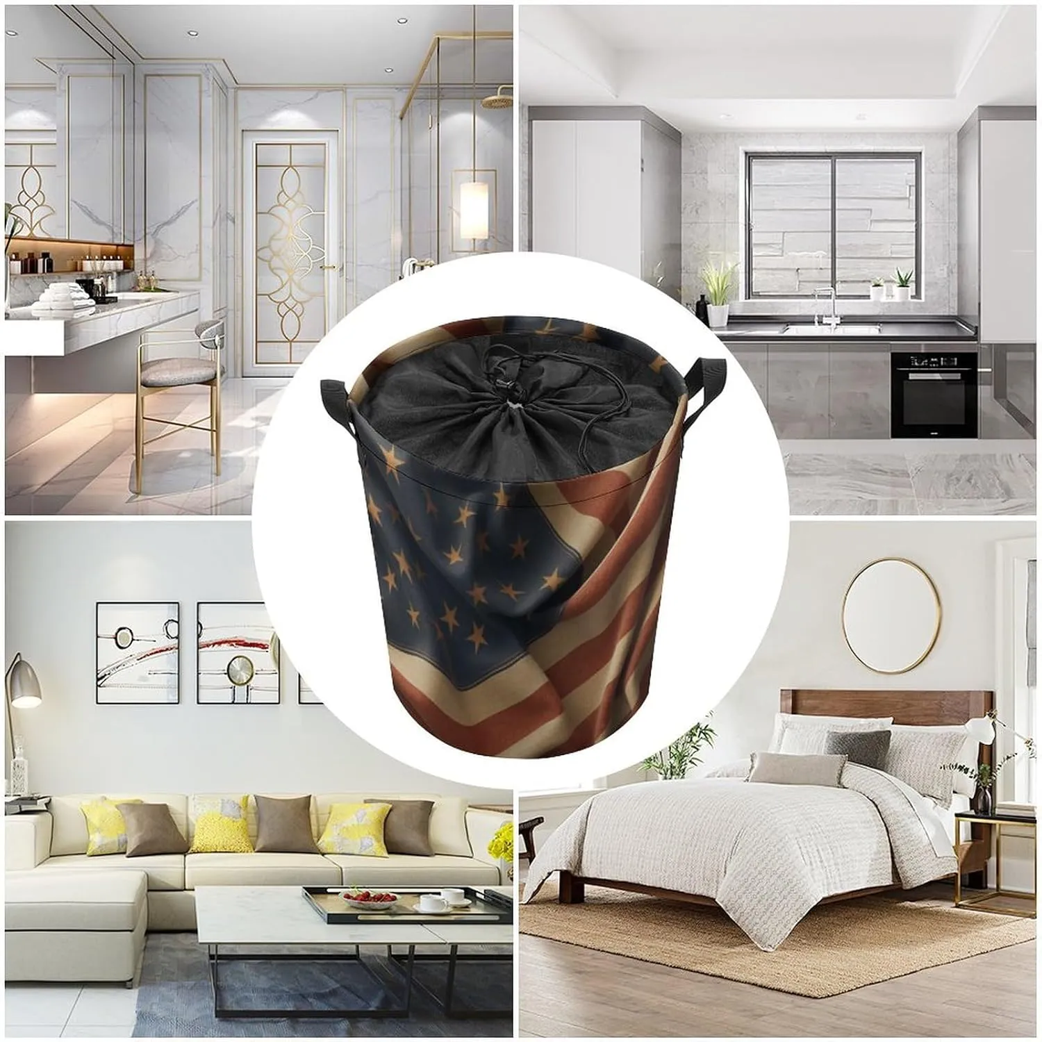Laundry Hampers, Large Drawstring Laundry Bag, Removable Laundry Bags, Collapsible Storage Bin with Handles for Home Organization, Kids Room, Nursery Event