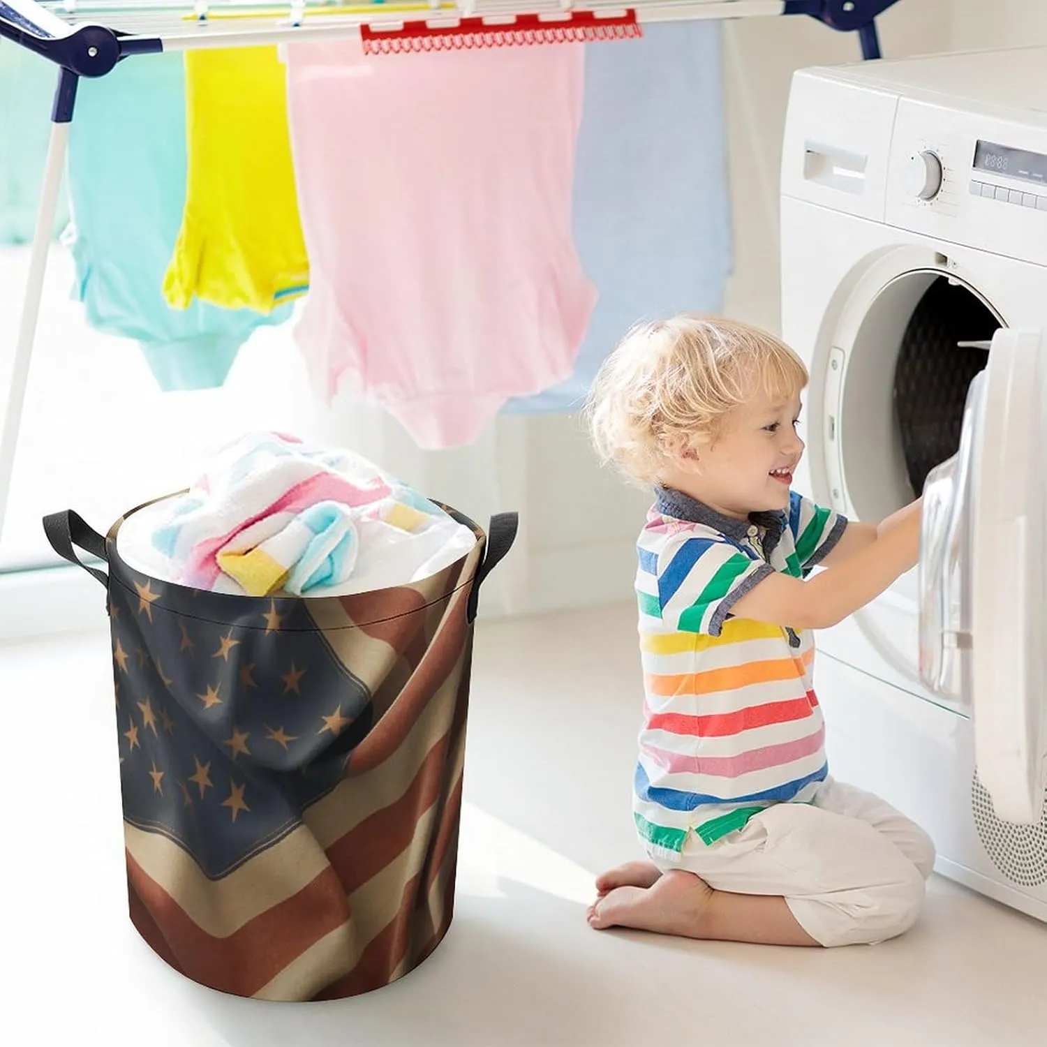 Laundry Hampers, Large Drawstring Laundry Bag, Removable Laundry Bags, Collapsible Storage Bin with Handles for Home Organization, Kids Room, Nursery Event