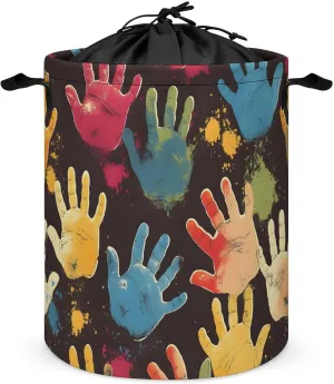 Laundry Hampers, Large Drawstring Laundry Bag, Removable Laundry Bags, Collapsible Storage Bin with Handles for Home Organization, Kids Room, Nursery Paint