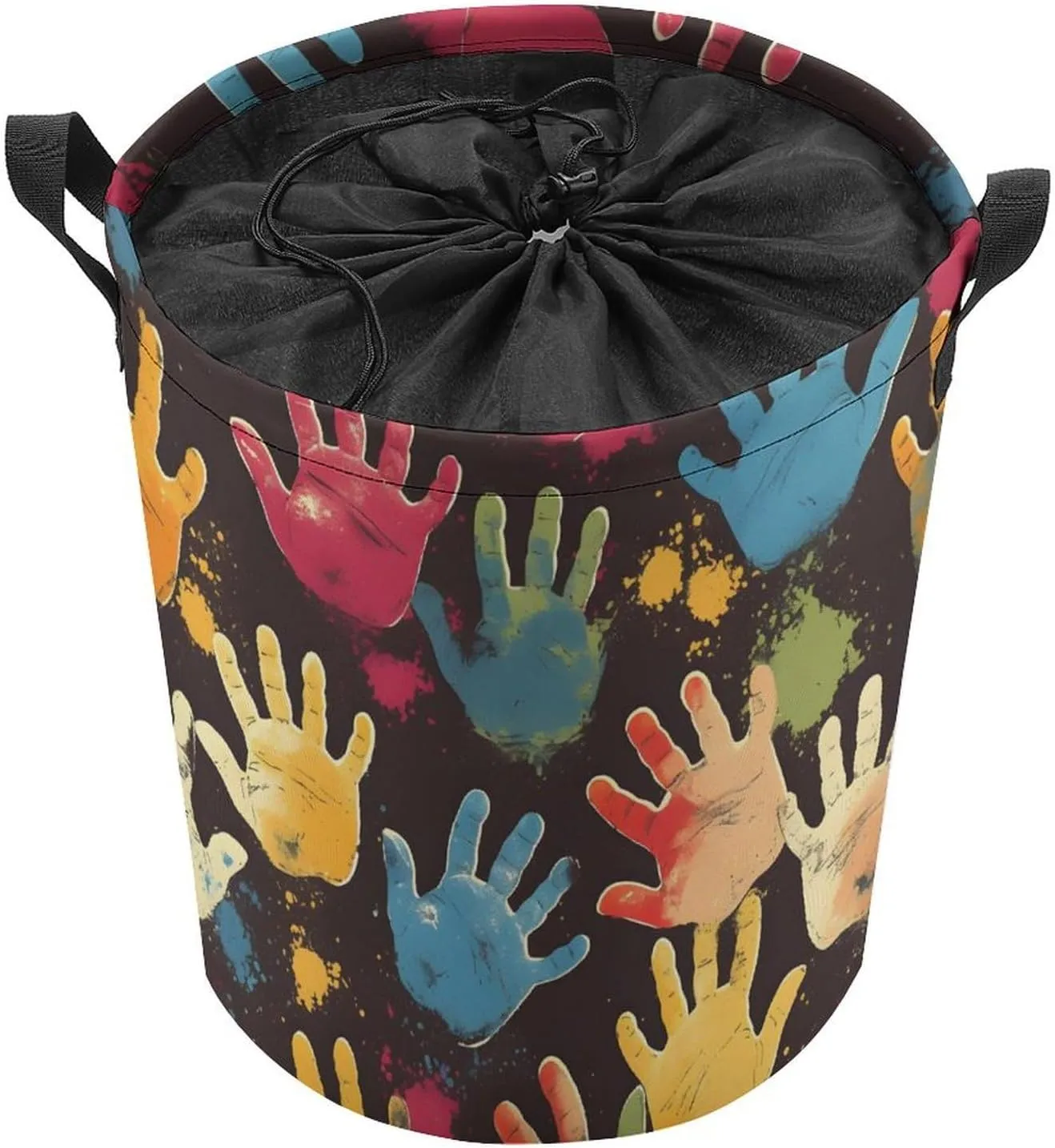 Laundry Hampers, Large Drawstring Laundry Bag, Removable Laundry Bags, Collapsible Storage Bin with Handles for Home Organization, Kids Room, Nursery Paint
