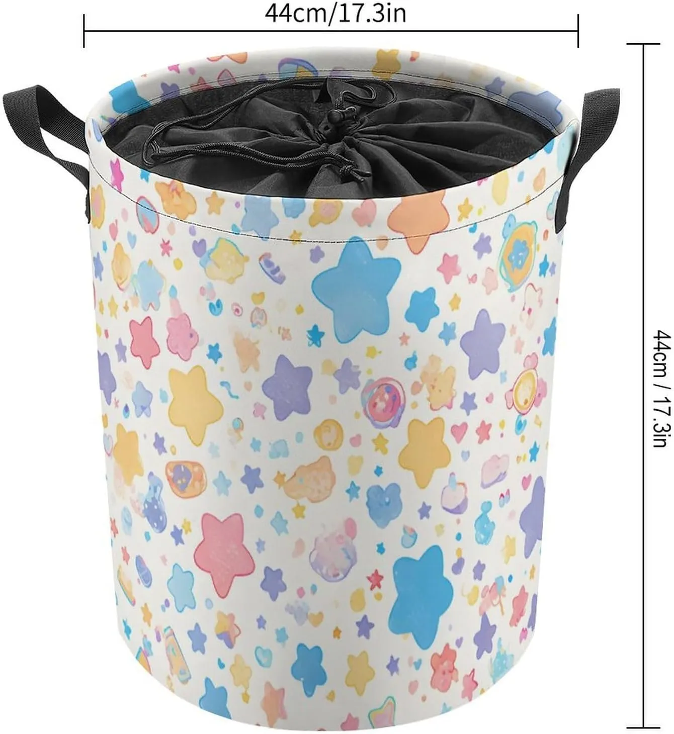 Laundry Hampers, Large Drawstring Laundry Bag, Removable Laundry Bags, Collapsible Storage Bin with Handles for Home Organization, Kids Room, Nursery Pattern