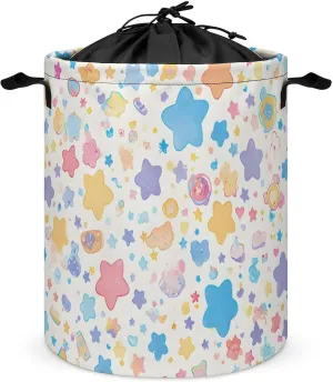 Laundry Hampers, Large Drawstring Laundry Bag, Removable Laundry Bags, Collapsible Storage Bin with Handles for Home Organization, Kids Room, Nursery Pattern