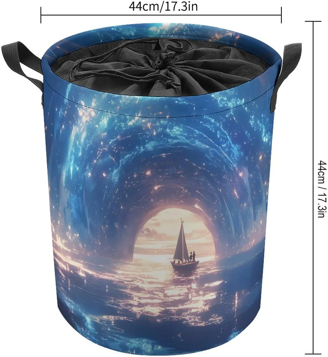 Laundry Hampers, Large Drawstring Laundry Bag, Removable Laundry Bags, Collapsible Storage Bin with Handles for Home Organization, Kids Room, Nursery Watercraft