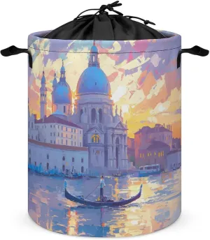 Laundry Hampers, Large Drawstring Laundry Bag, Removable Laundry Bags, Collapsible Storage Bin with Handles for Home Organization, Kids Room, Nursery Watercraft