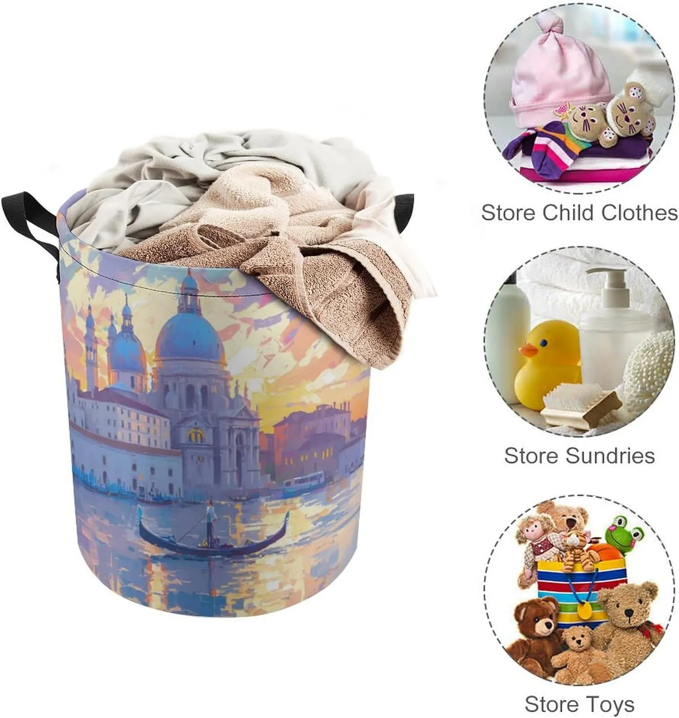 Laundry Hampers, Large Drawstring Laundry Bag, Removable Laundry Bags, Collapsible Storage Bin with Handles for Home Organization, Kids Room, Nursery Watercraft