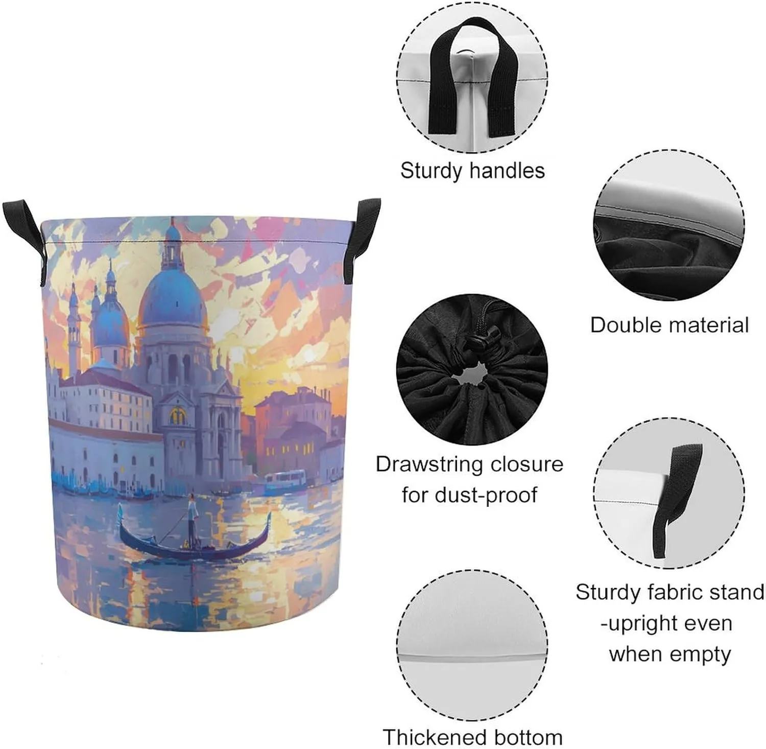 Laundry Hampers, Large Drawstring Laundry Bag, Removable Laundry Bags, Collapsible Storage Bin with Handles for Home Organization, Kids Room, Nursery Watercraft