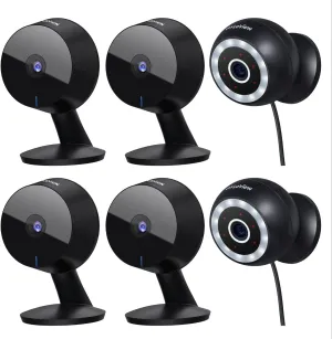 LaView Indoor Security Cameras 4pcs & Security Cameras Outdoor 2pc, 2K Wired Cameras for Home Security with Color Night Vision
