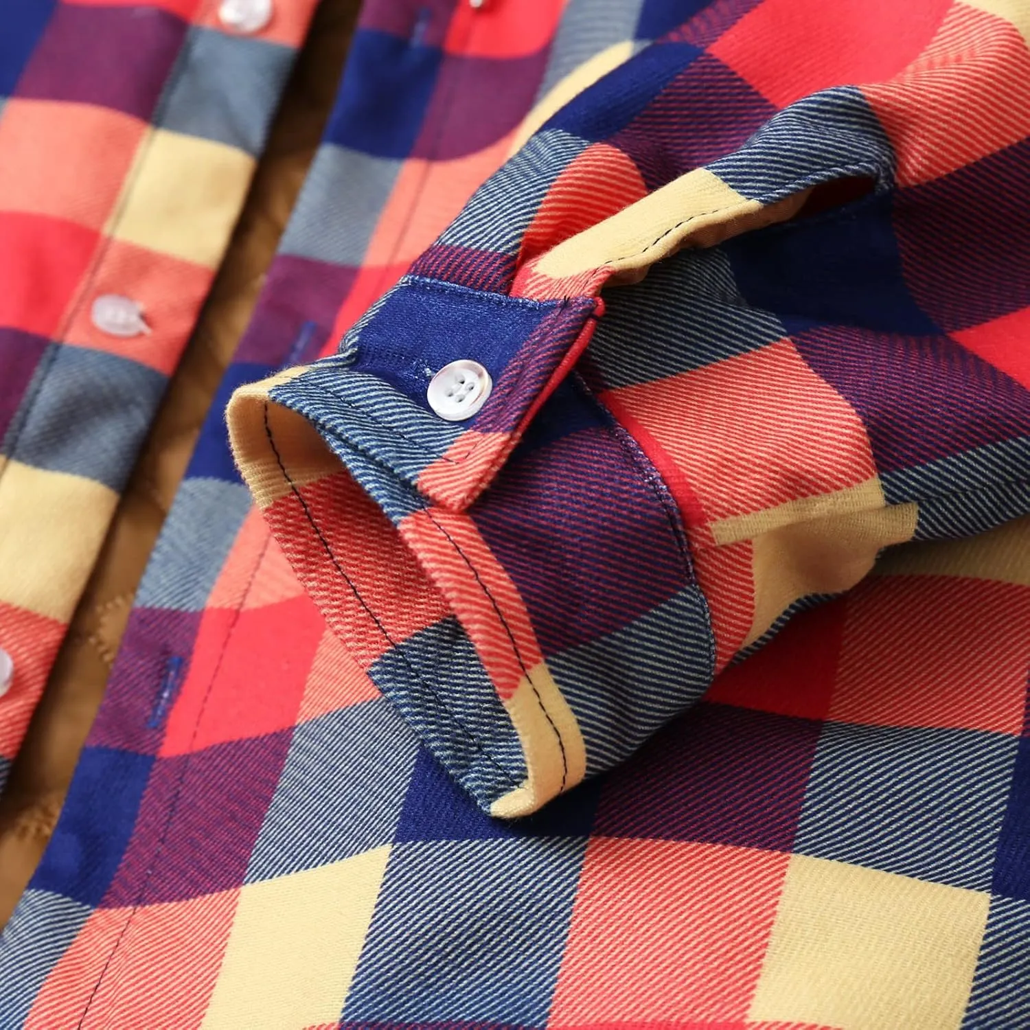 LCMTWX Mens Plaid Flannel Jacket Plaid Print Hooded Zipper Pocket Long Sleeve Shirt Long Sleeve Button Up Fleece Plaid