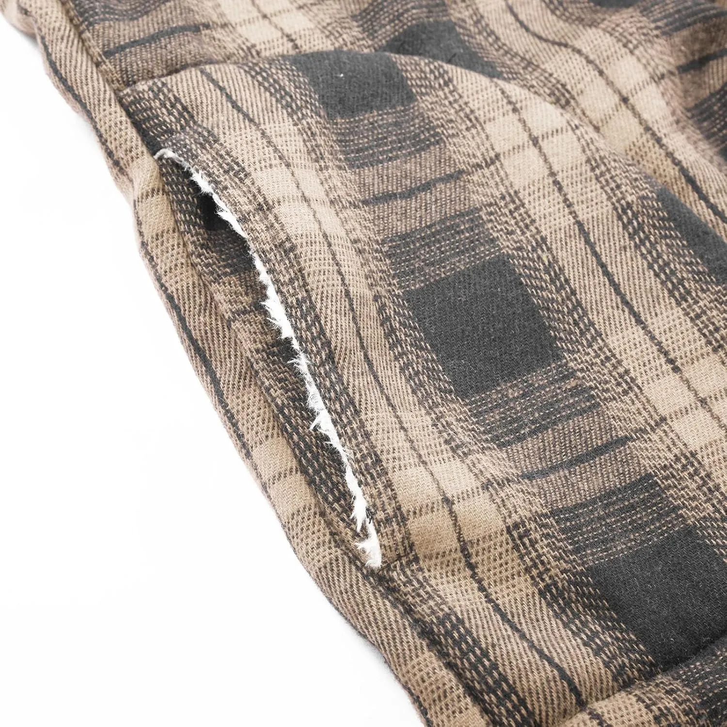 LCMTWX Mens Plaid Flannel Jacket Pullover Sweatshirt Jacket Button Collar Warm Sweater Coat with Hood for Men Sherpa Button
