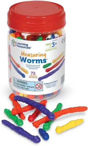 Learning Resources Measuring Worms - 72 Pieces, Ages 3  Toddler Learning Toys, Counters for Kids