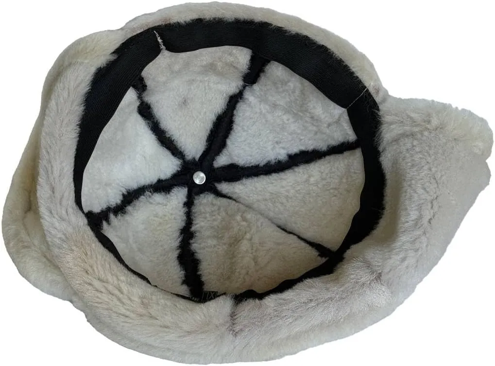 Leather Aviator Russian Ushanka Trapper Shearling Sheepskin Fur Ear Flap Waterproof Winter Hat