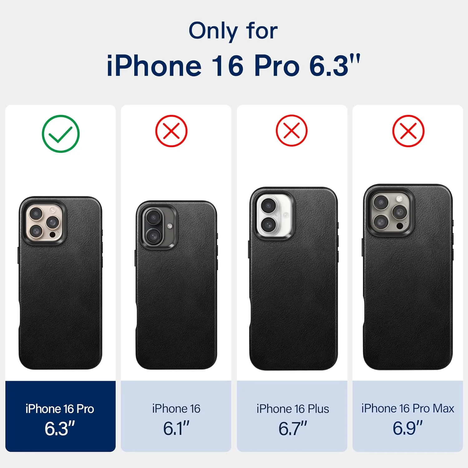 Leather Wrapped Case for iPhone 16 Pro 6.3 inch with Kickstand, Compatible with MagSafe, Vintage Texture Oil Wax Cowhide Leather, Metal Buttons Camera Bezel Retro Black