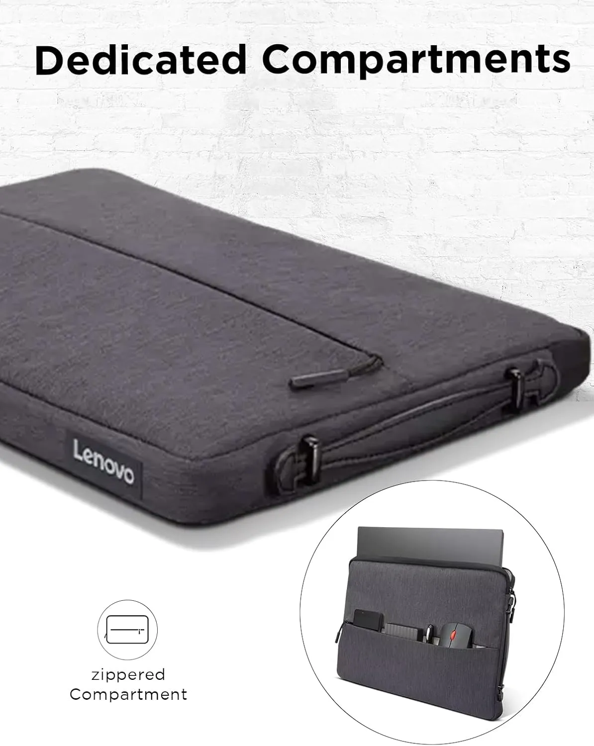 Lenovo Urban Laptop Sleeve 14 Inch for Laptop/ Notebook/Tablet Compatible with MacBook Air/Pro Water Resistant - Charcoal Grey