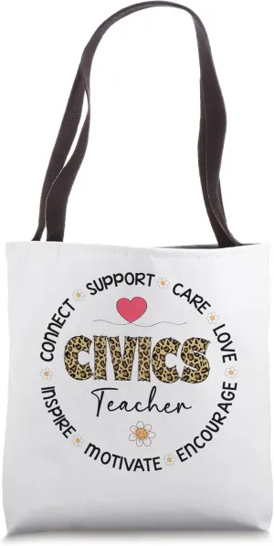 Leopard Civics Teacher Appreciation Week back to school Tote Bag