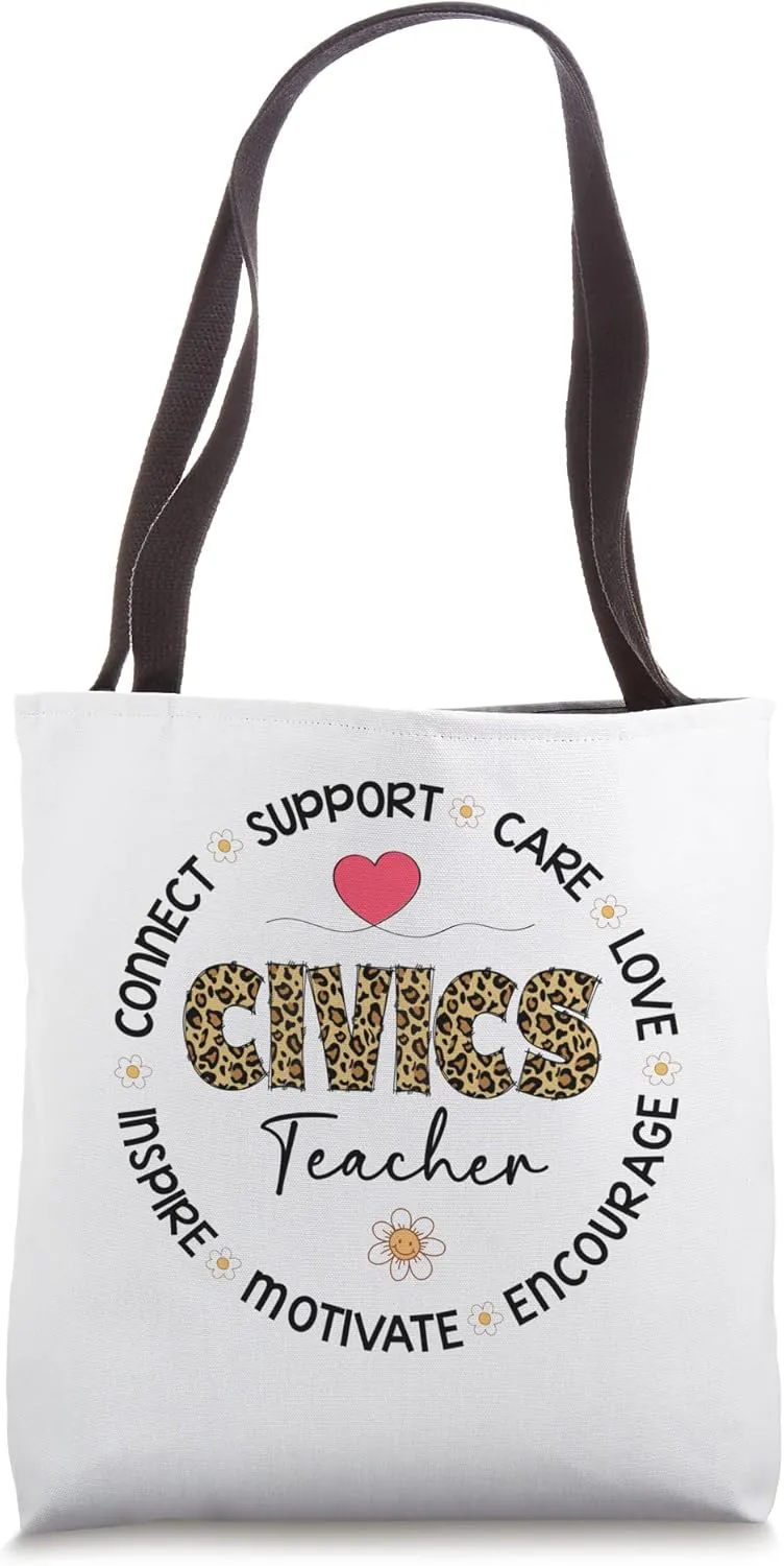Leopard Civics Teacher Appreciation Week back to school Tote Bag