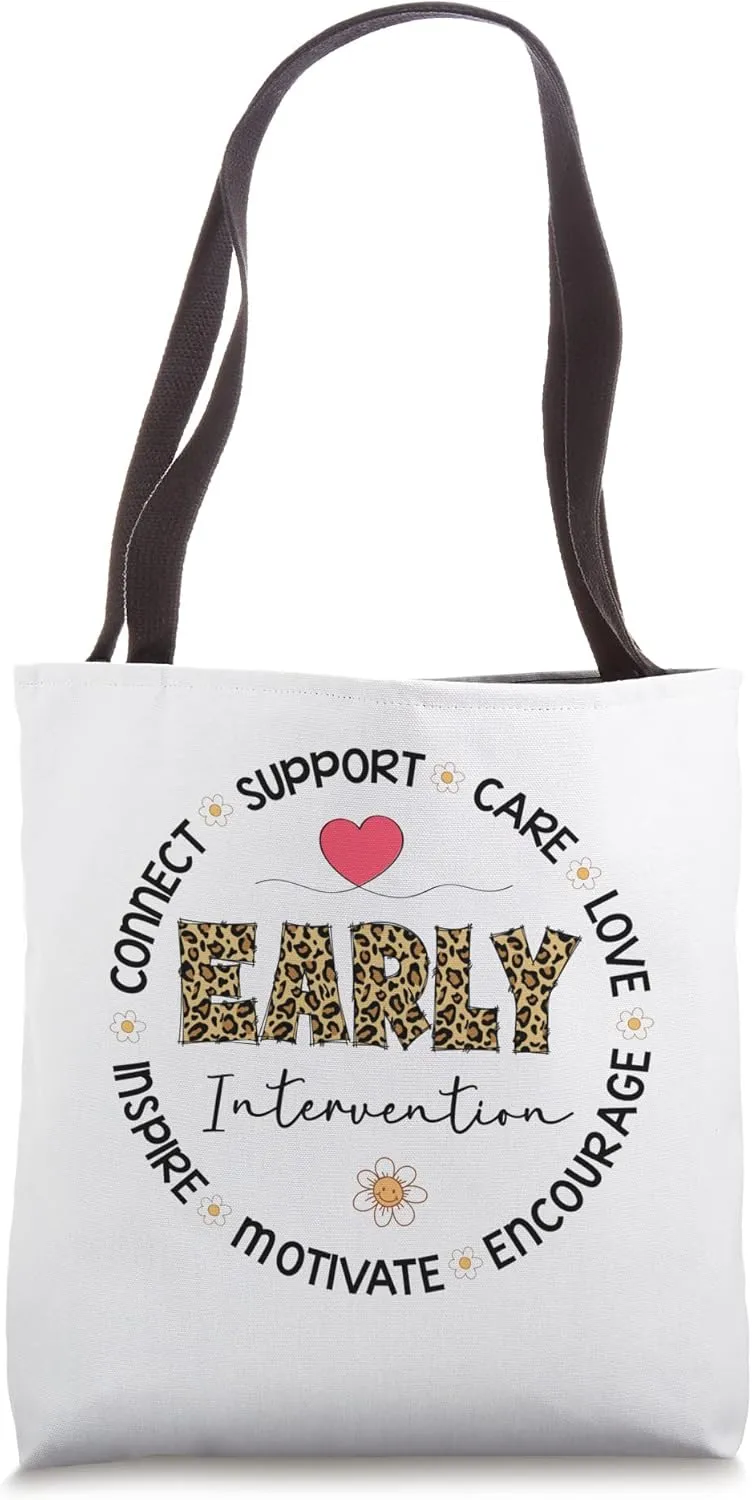 Leopard Early Intervention Appreciation Week back to school Tote Bag