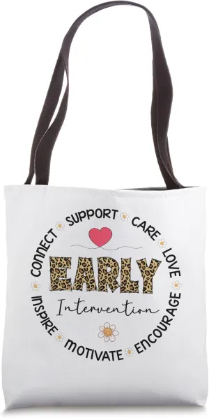 Leopard Early Intervention Appreciation Week back to school Tote Bag
