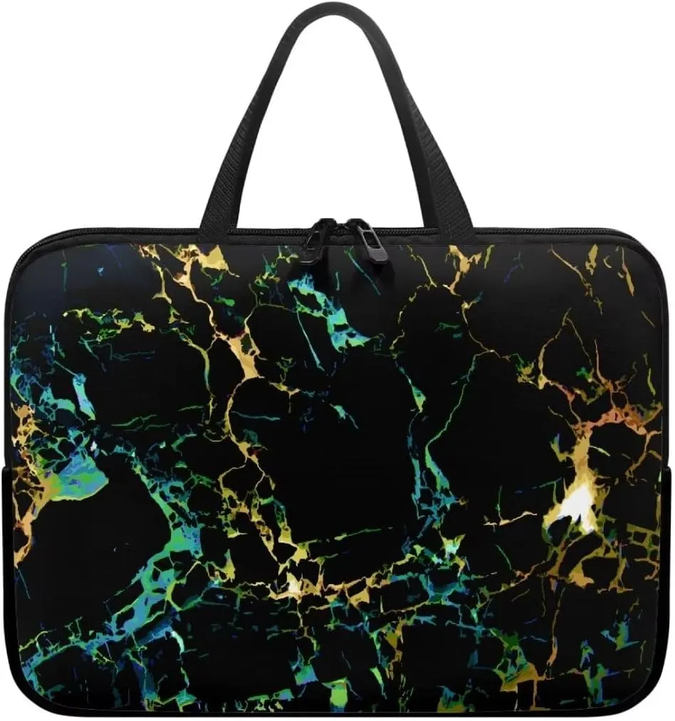 Lightweight Laptop Sleeve Case for Men Women Dark Marble Laptop Tote Bag Lightweight Laptop Case Bag Compatible with Notebook Computer Chromebook Briefcase-15 inch
