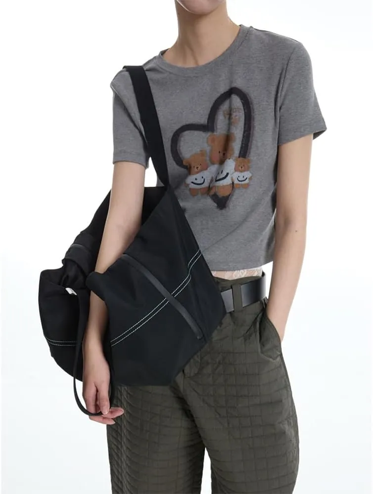 Lightweight Nylon Travel Tote Bag with Zipper, Water-Resistant Work, Gym, Dance or Weekender Bag for Women