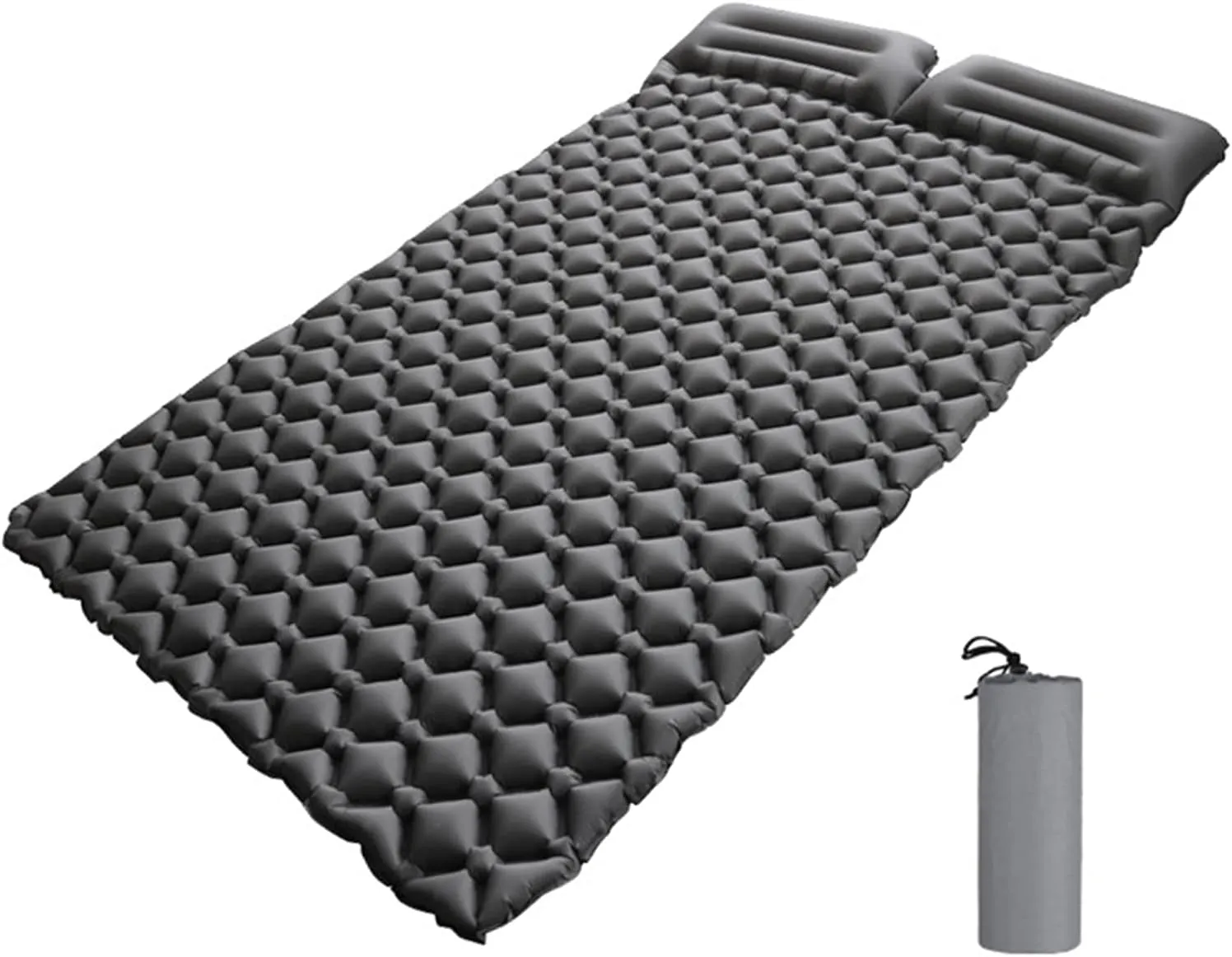 Lixada Inflatable Double Sleeping Pad with Pillow 2 Person Camping Air Mattress for Tent Outdoor Backpacking Traveling Hiking Picnic