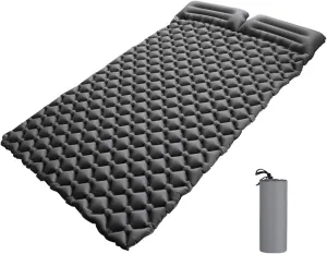 Lixada Inflatable Double Sleeping Pad with Pillow 2 Person Camping Air Mattress for Tent Outdoor Backpacking Traveling Hiking Picnic