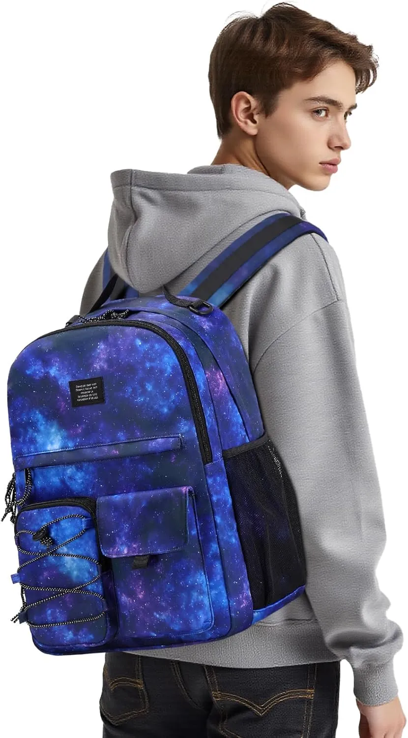 Lohol Galaxy Backpack for Kids Teen Girls Boys, Daypack with Anti Theft Pocket for Travel School (Galaxy D)